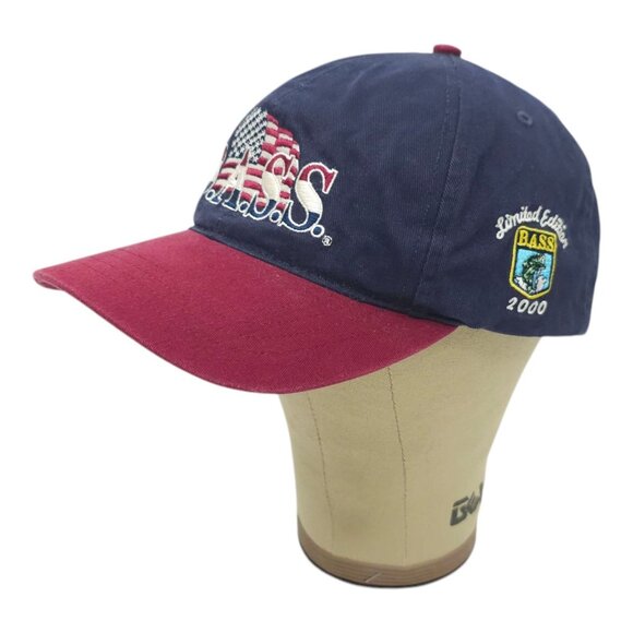 BASS Limited Edition 2000 Tuck Strap Cap Trucker Fishing Flag Baseball Hat - Picture 2 of 14
